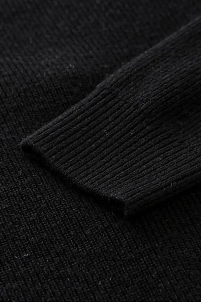 100 Wool V Neck Cardigan with Knot Button