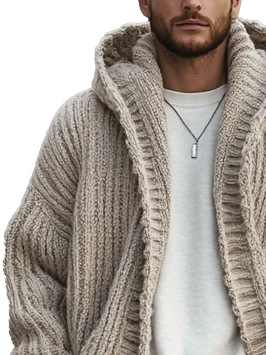 【24-hour shipping】Men's Hooded Chunky Knit Cardigan
