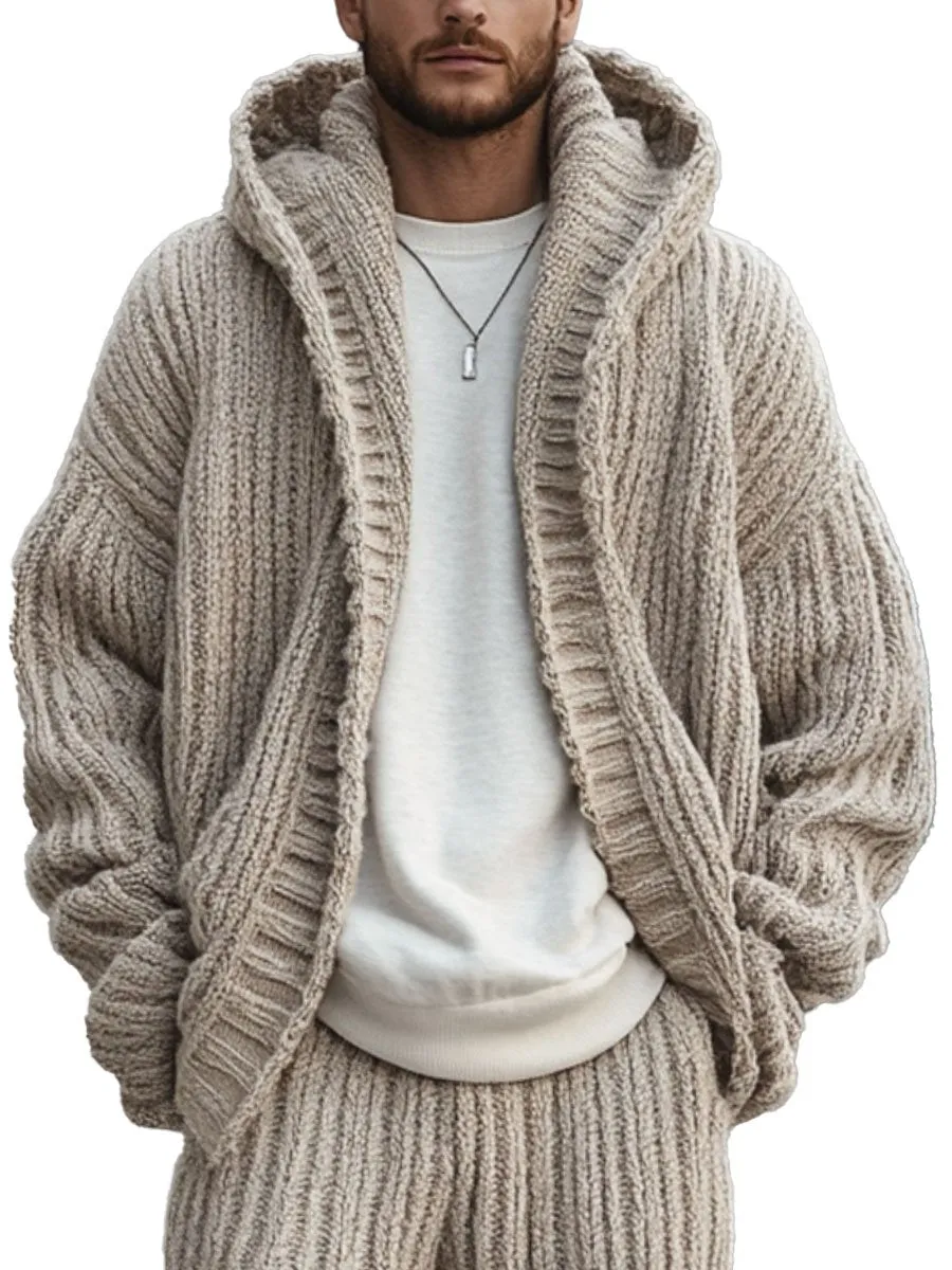 【24-hour shipping】Men's Hooded Chunky Knit Cardigan