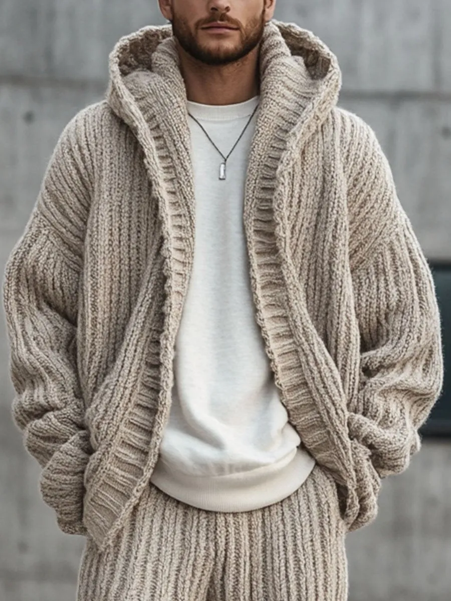 【24-hour shipping】Men's Hooded Chunky Knit Cardigan