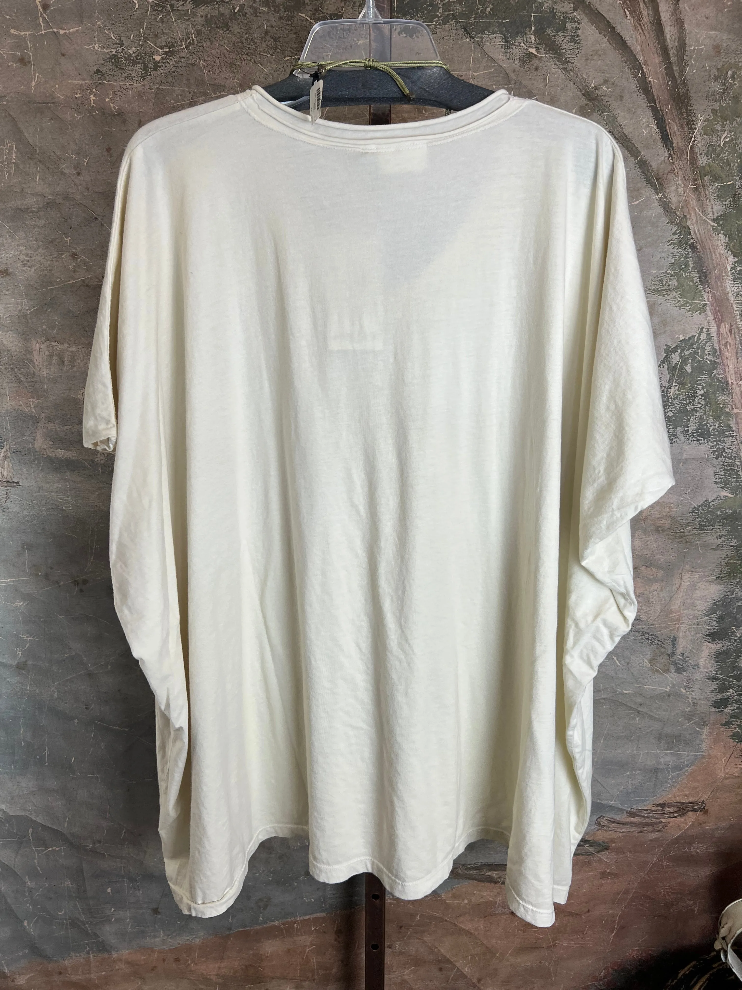 8715 Solid V-Elbow Tunic Tshirt-Ivory