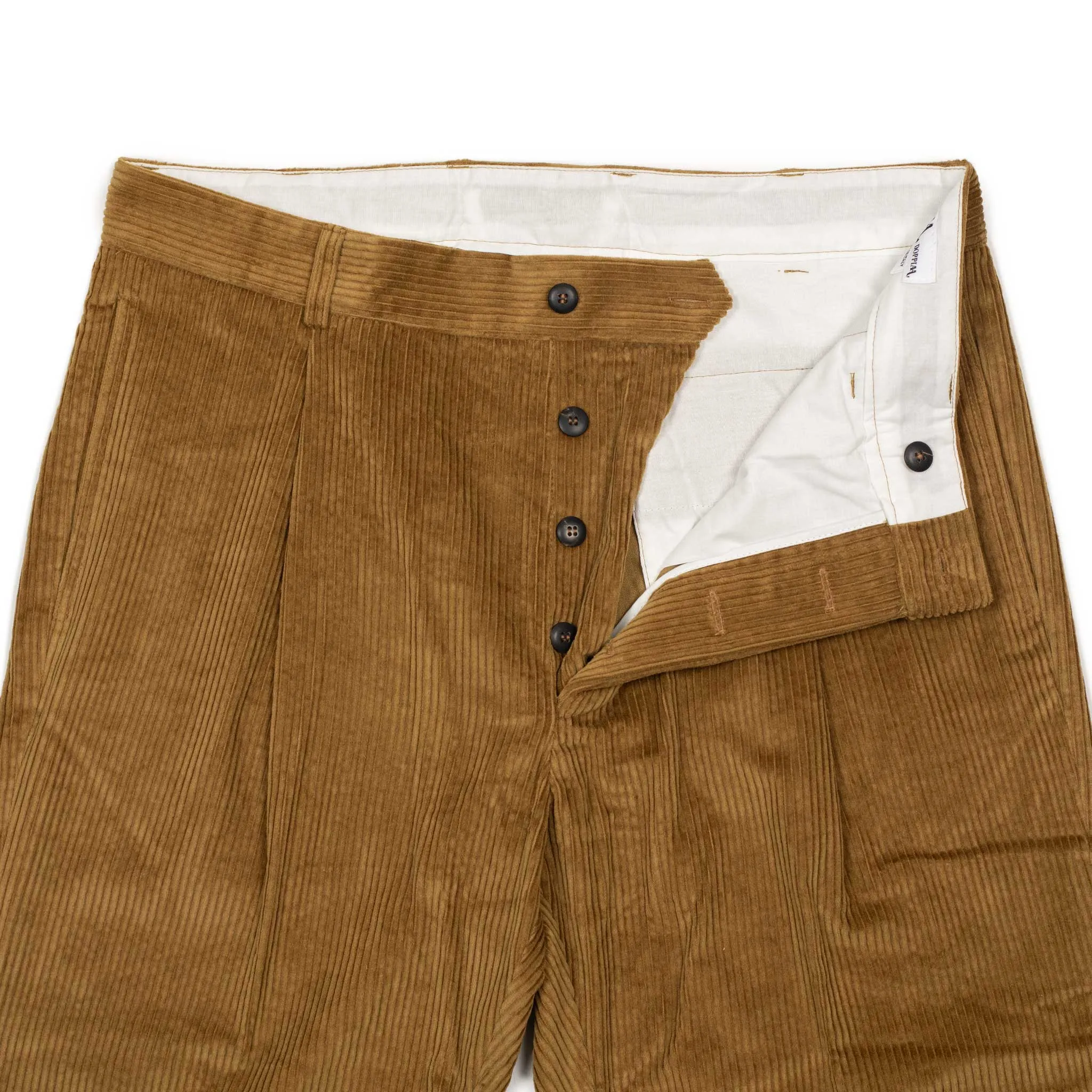 Aantioco pleated trousers in beige cotton corduroy (suit separates)