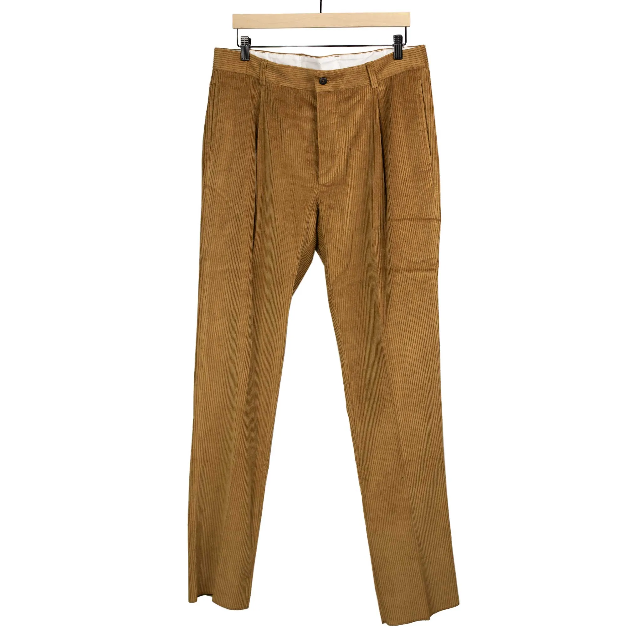 Aantioco pleated trousers in beige cotton corduroy (suit separates)