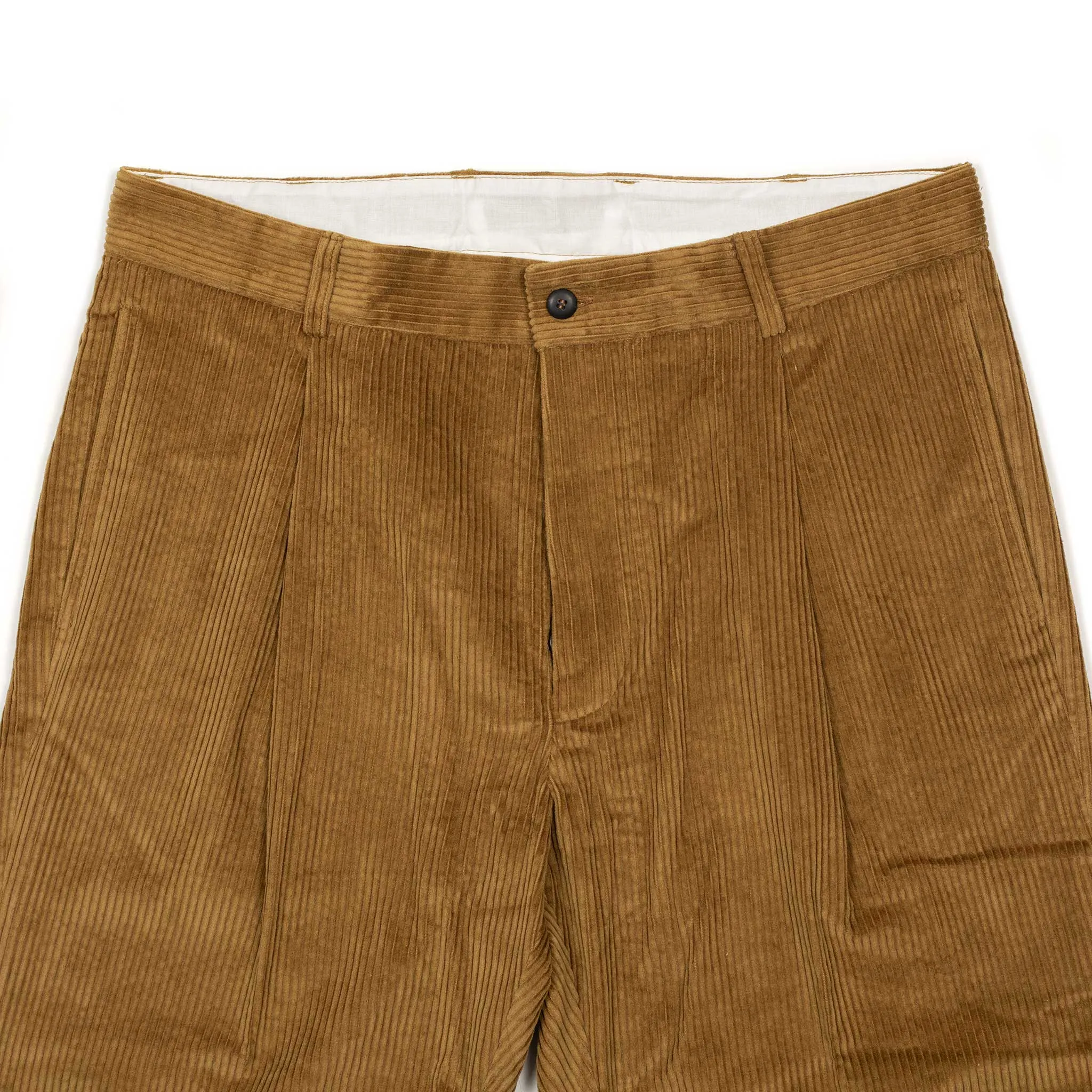 Aantioco pleated trousers in beige cotton corduroy (suit separates)