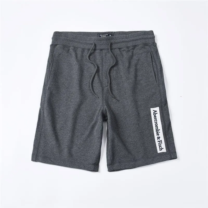 Abercrombie And Fitch Logo Embroidery Organic Cotton Shorts-Grey