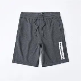 Abercrombie And Fitch Logo Embroidery Organic Cotton Shorts-Grey