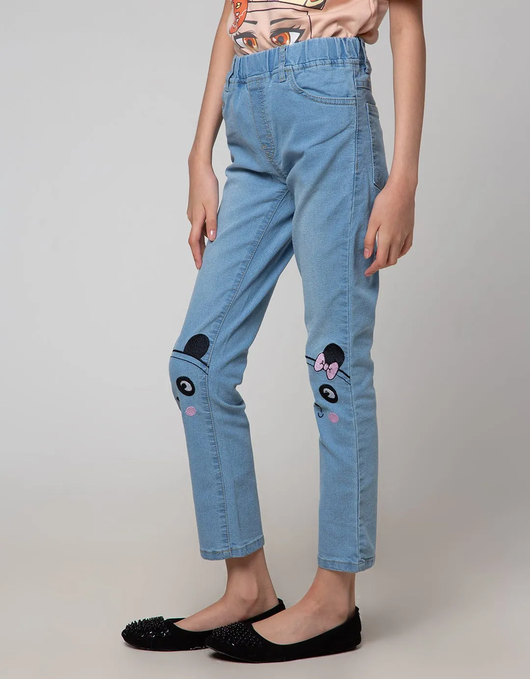 Aero Denim Long Pants Bordir Panda Pita