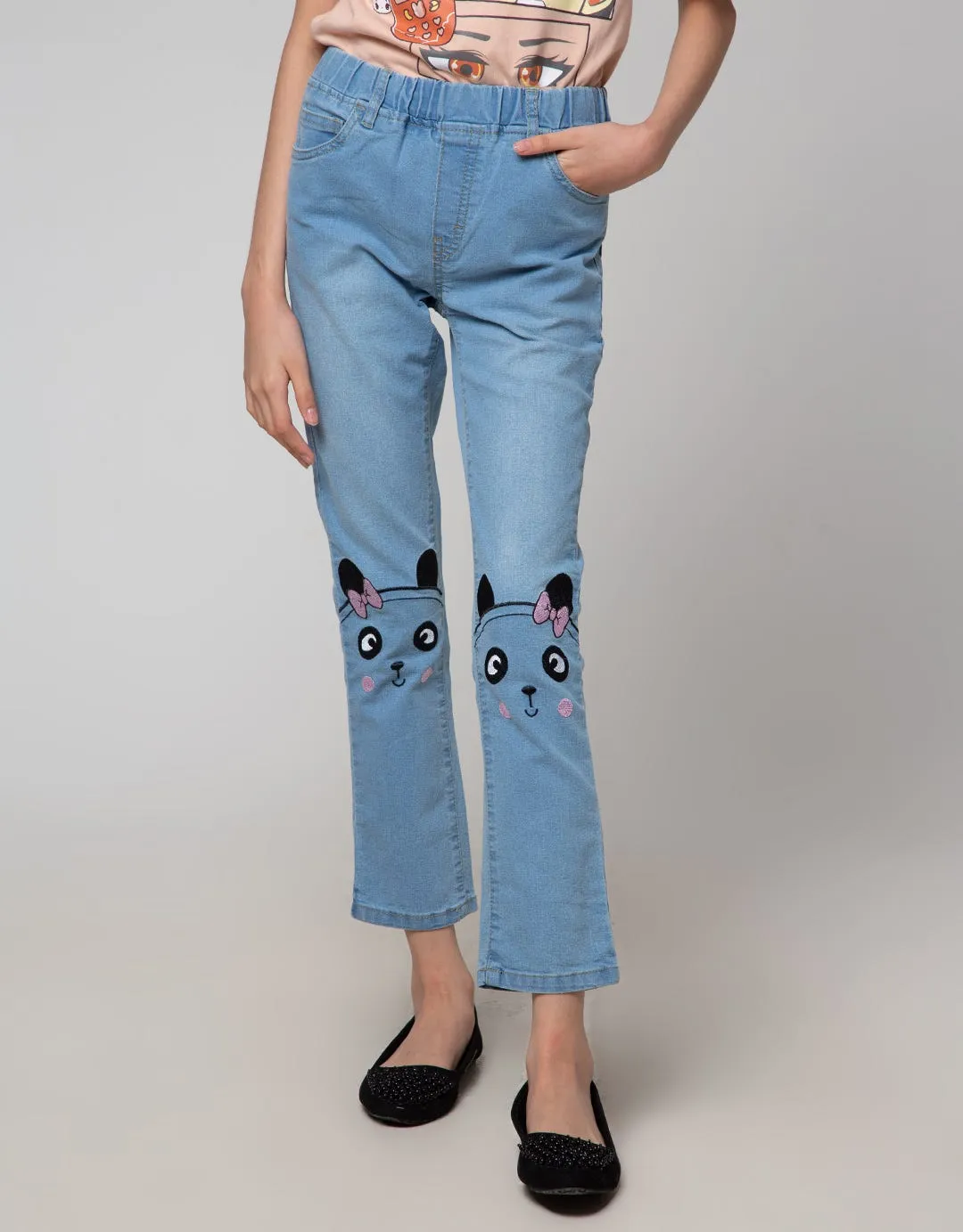 Aero Denim Long Pants Bordir Panda Pita