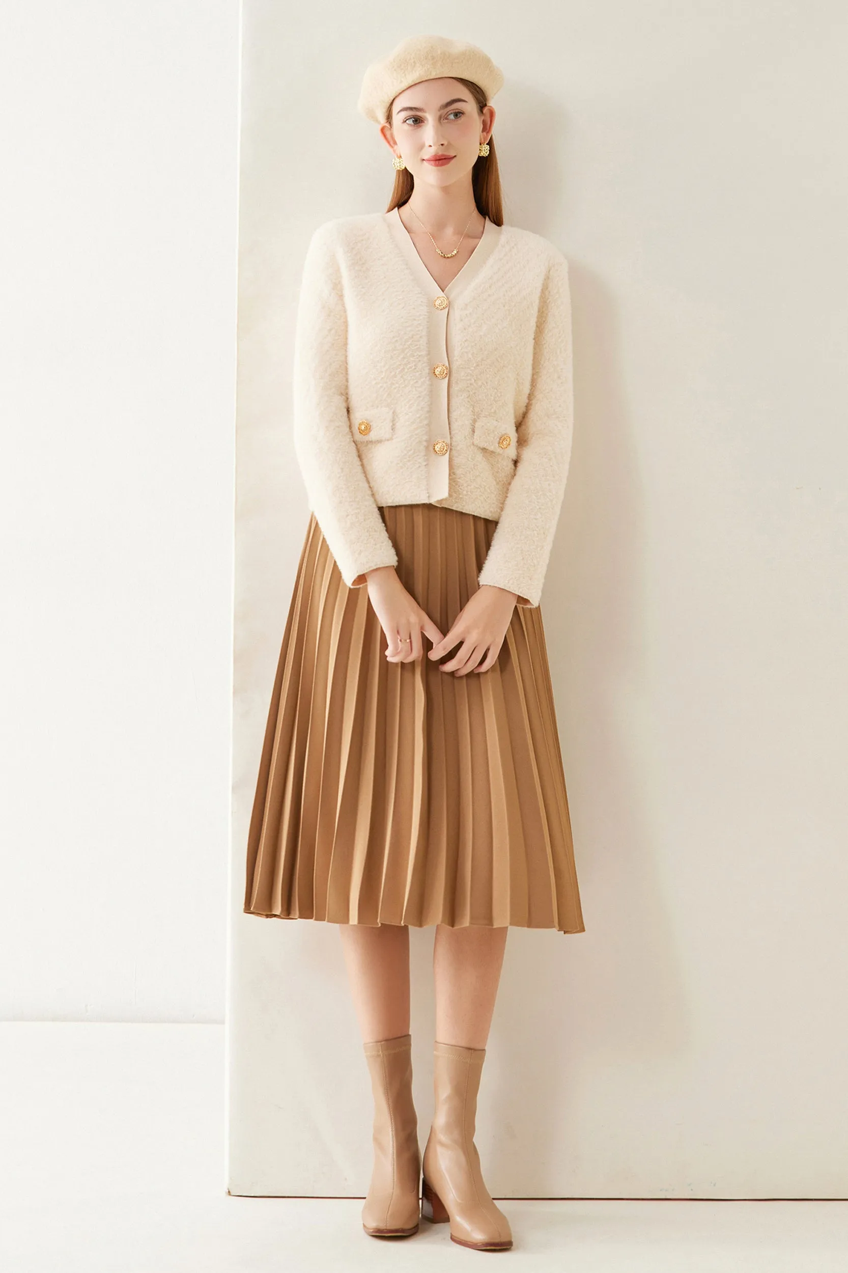 Alexandra V-neck Fuzzy Knit Cardigan