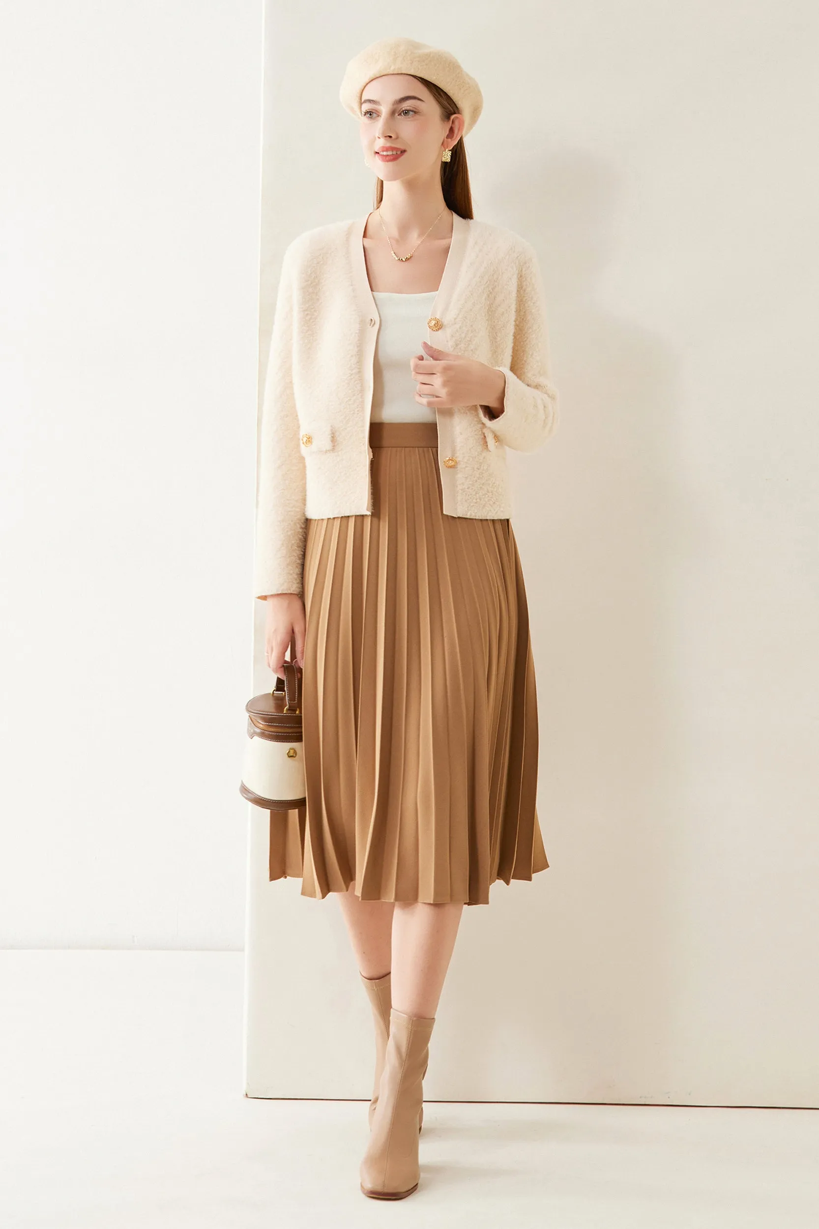 Alexandra V-neck Fuzzy Knit Cardigan