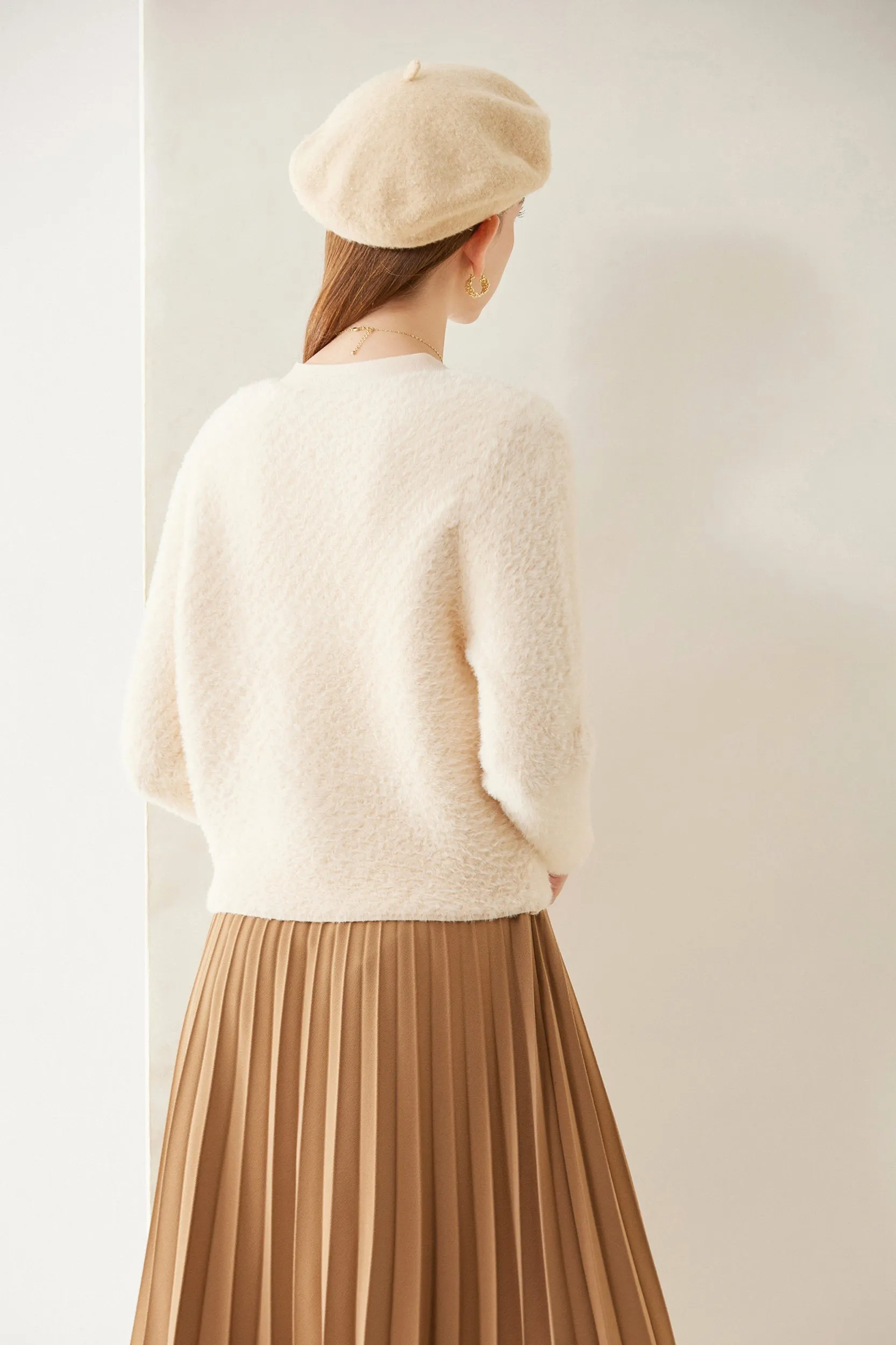Alexandra V-neck Fuzzy Knit Cardigan