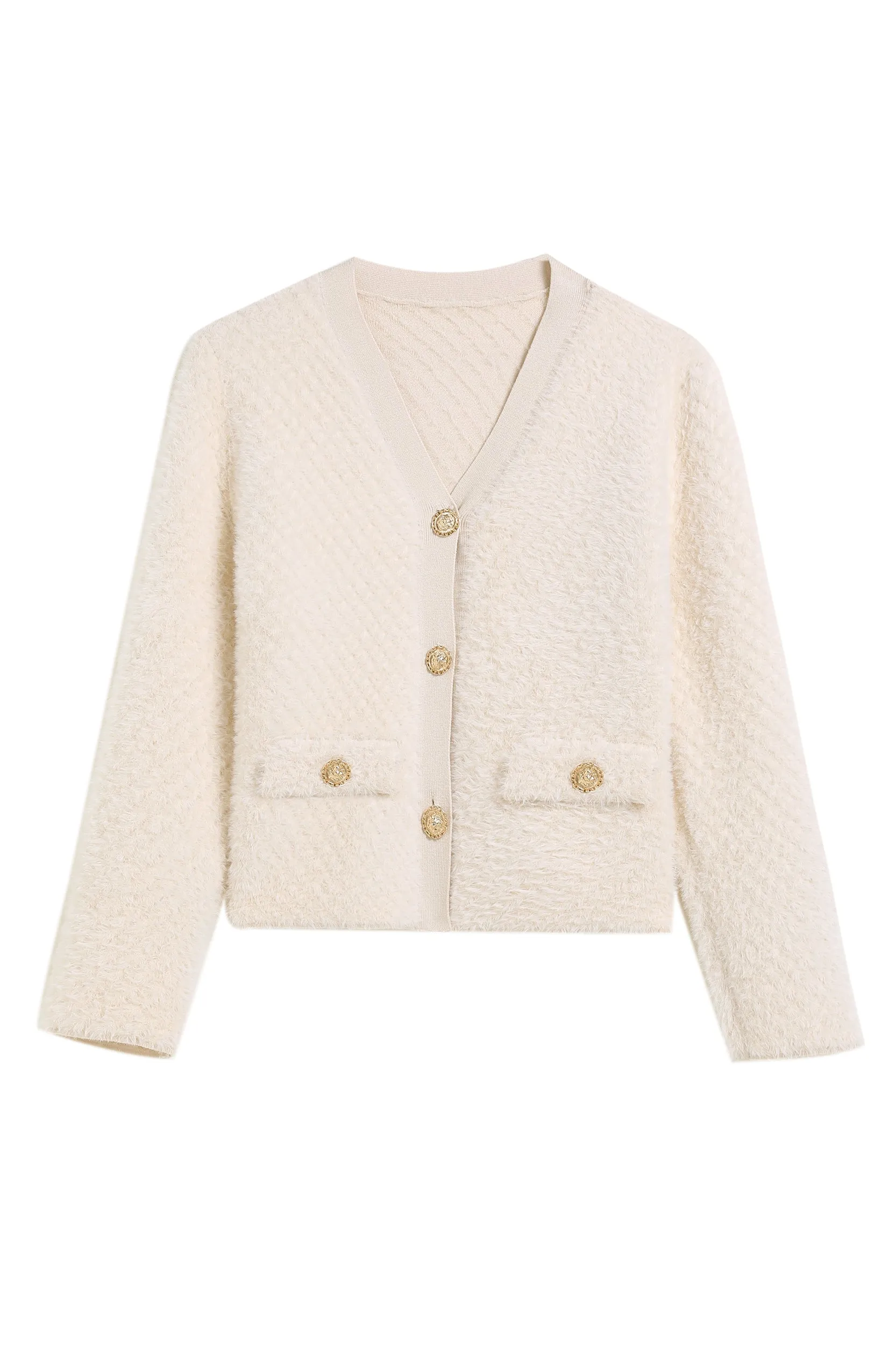 Alexandra V-neck Fuzzy Knit Cardigan