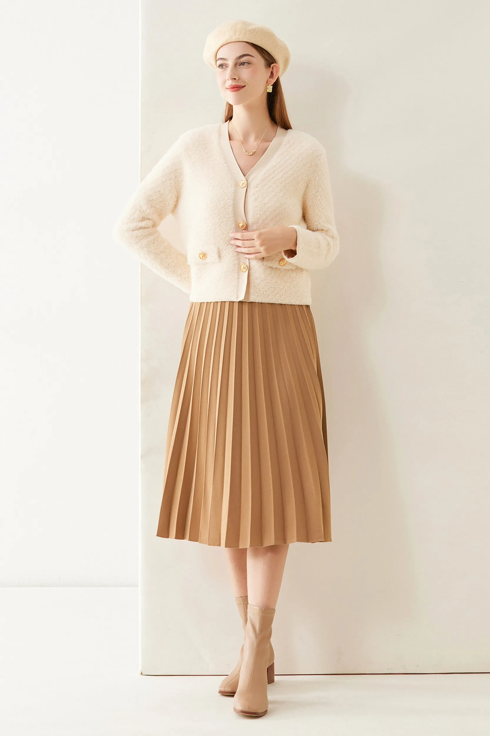 Alexandra V-neck Fuzzy Knit Cardigan