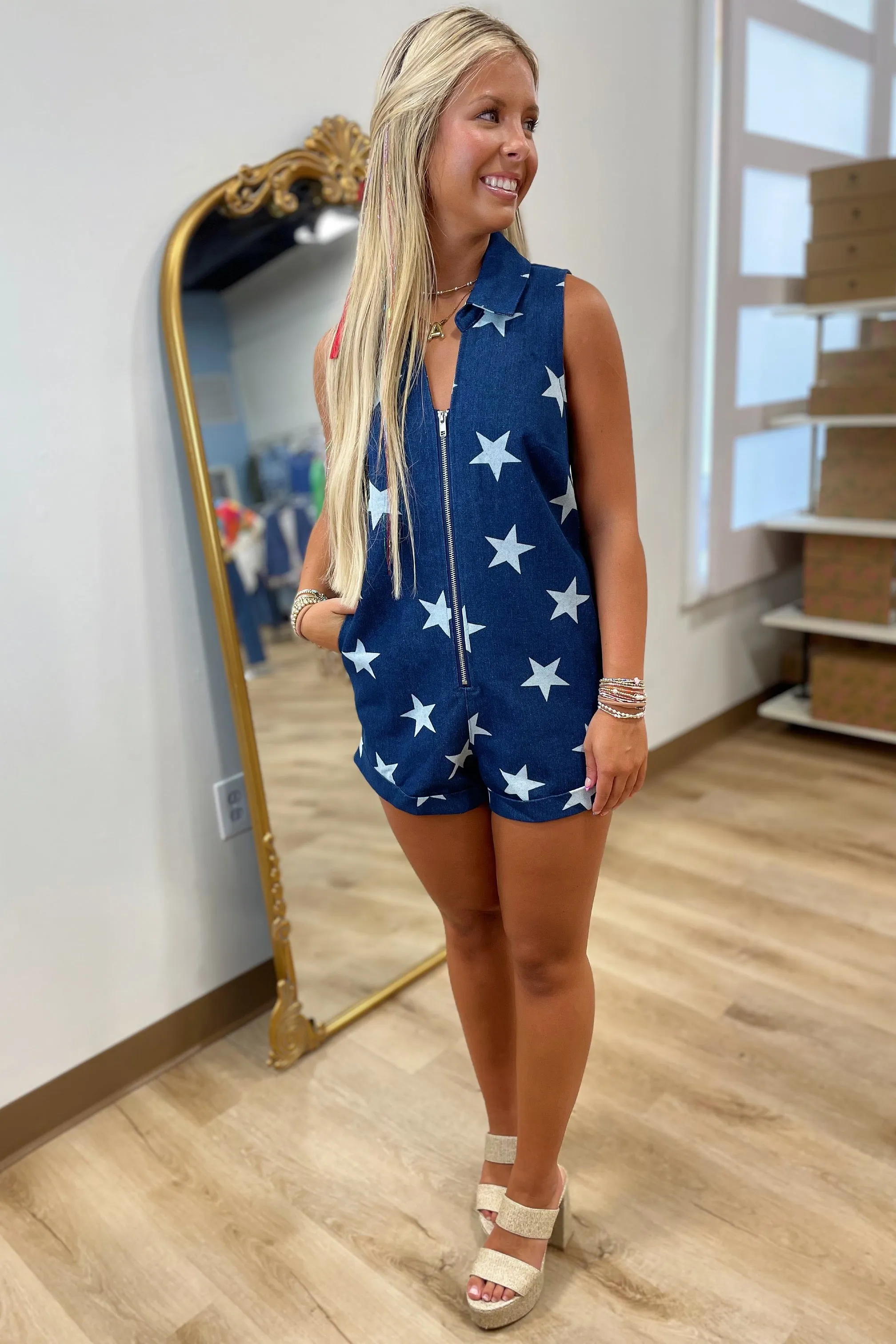 American Babe Star Denin Romper