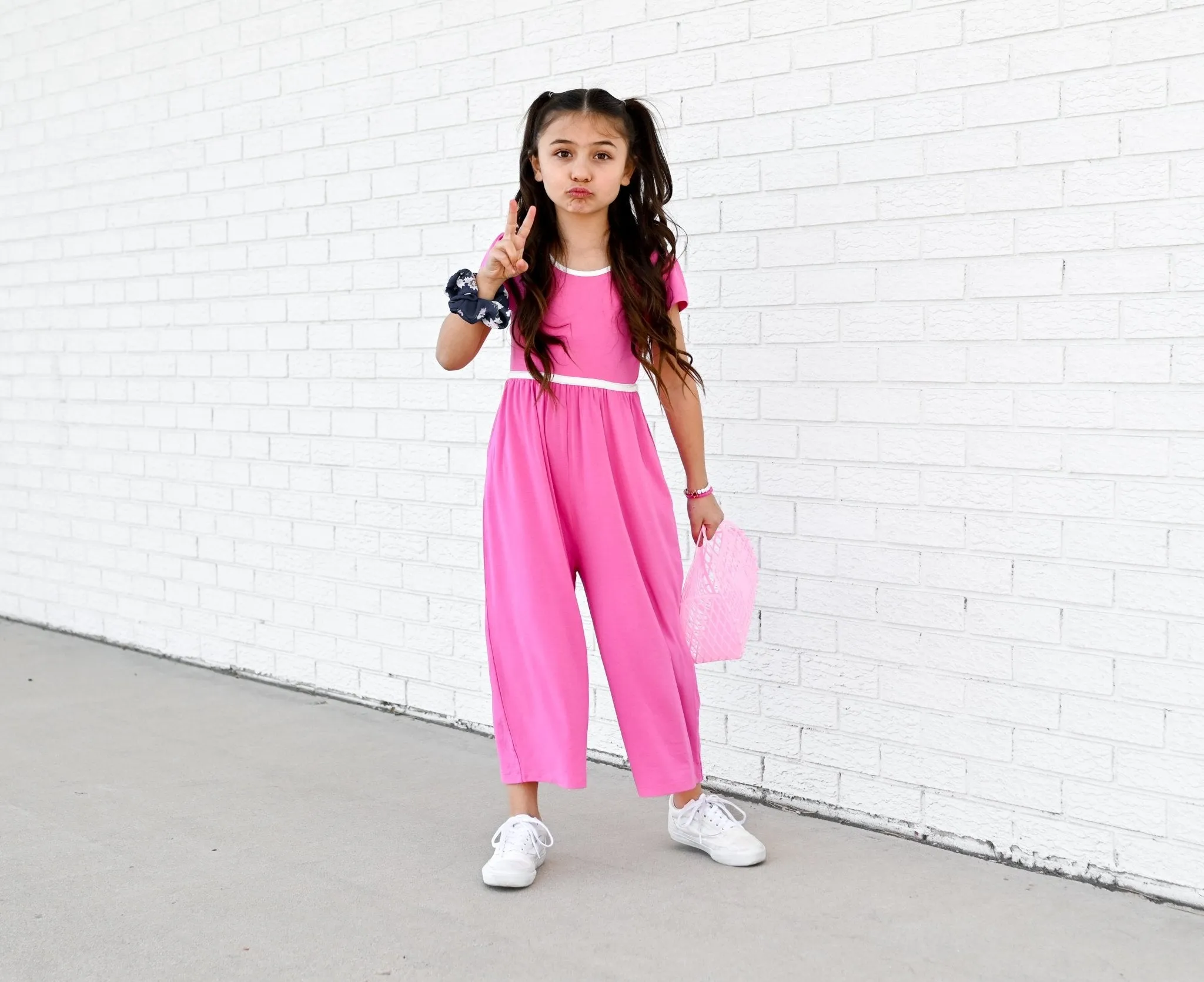 Azalea Pink Wide Leg Romper