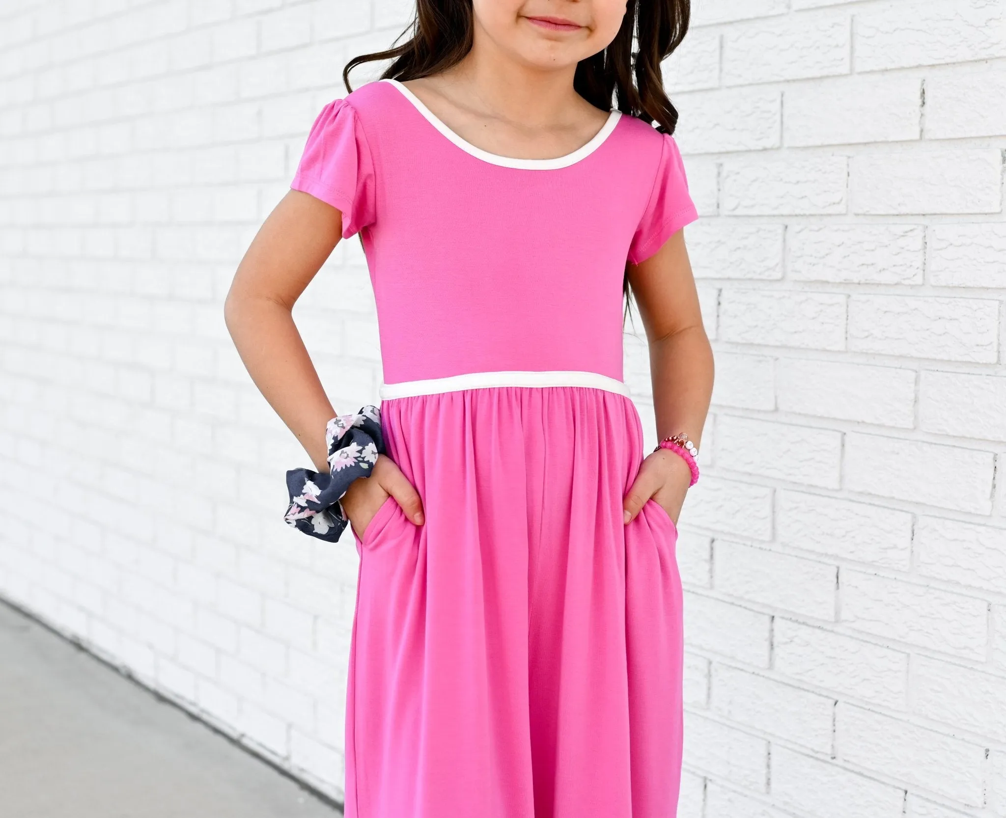 Azalea Pink Wide Leg Romper