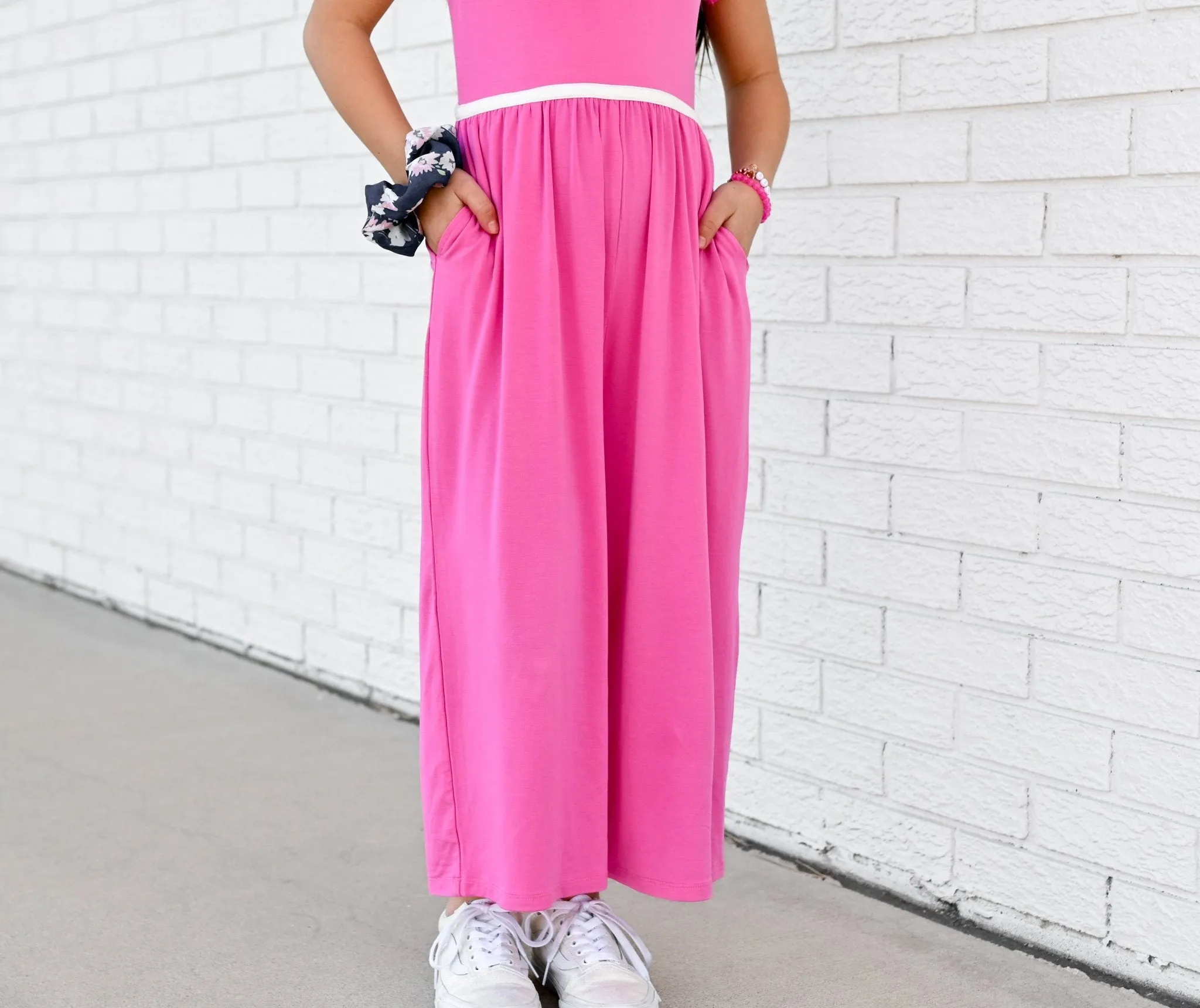 Azalea Pink Wide Leg Romper