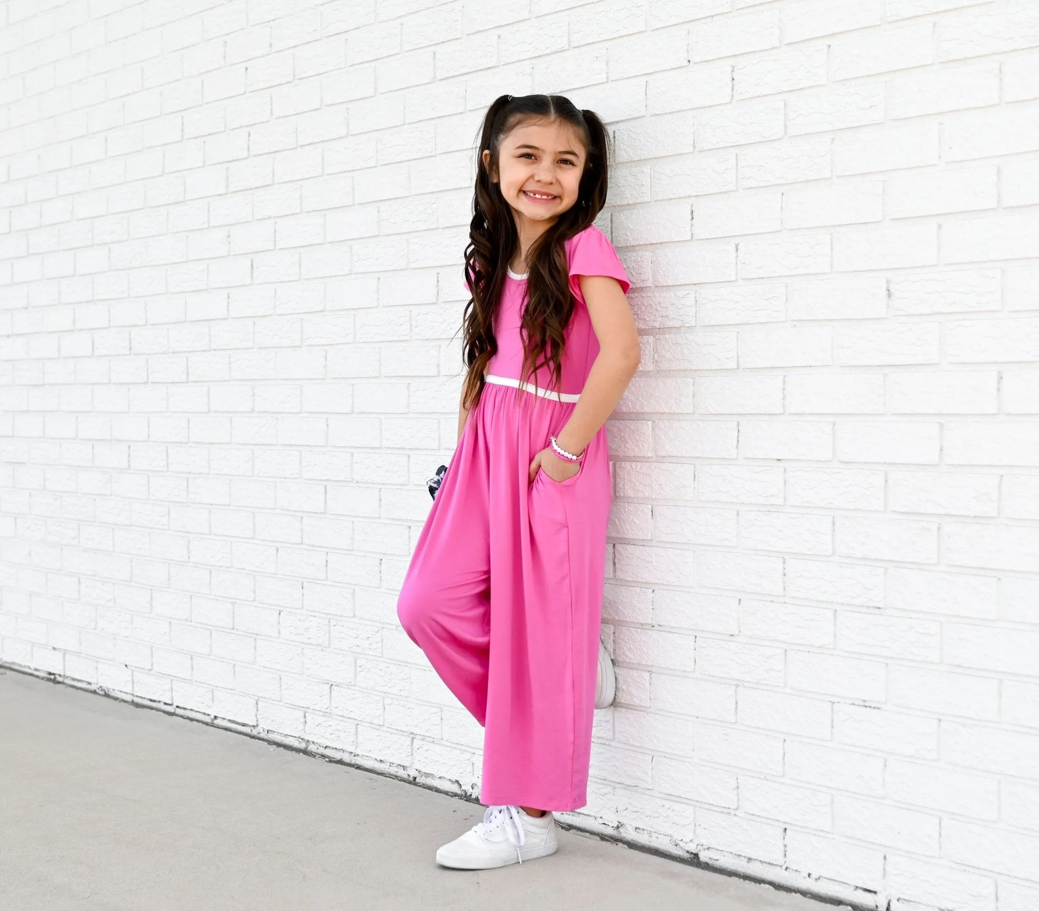 Azalea Pink Wide Leg Romper