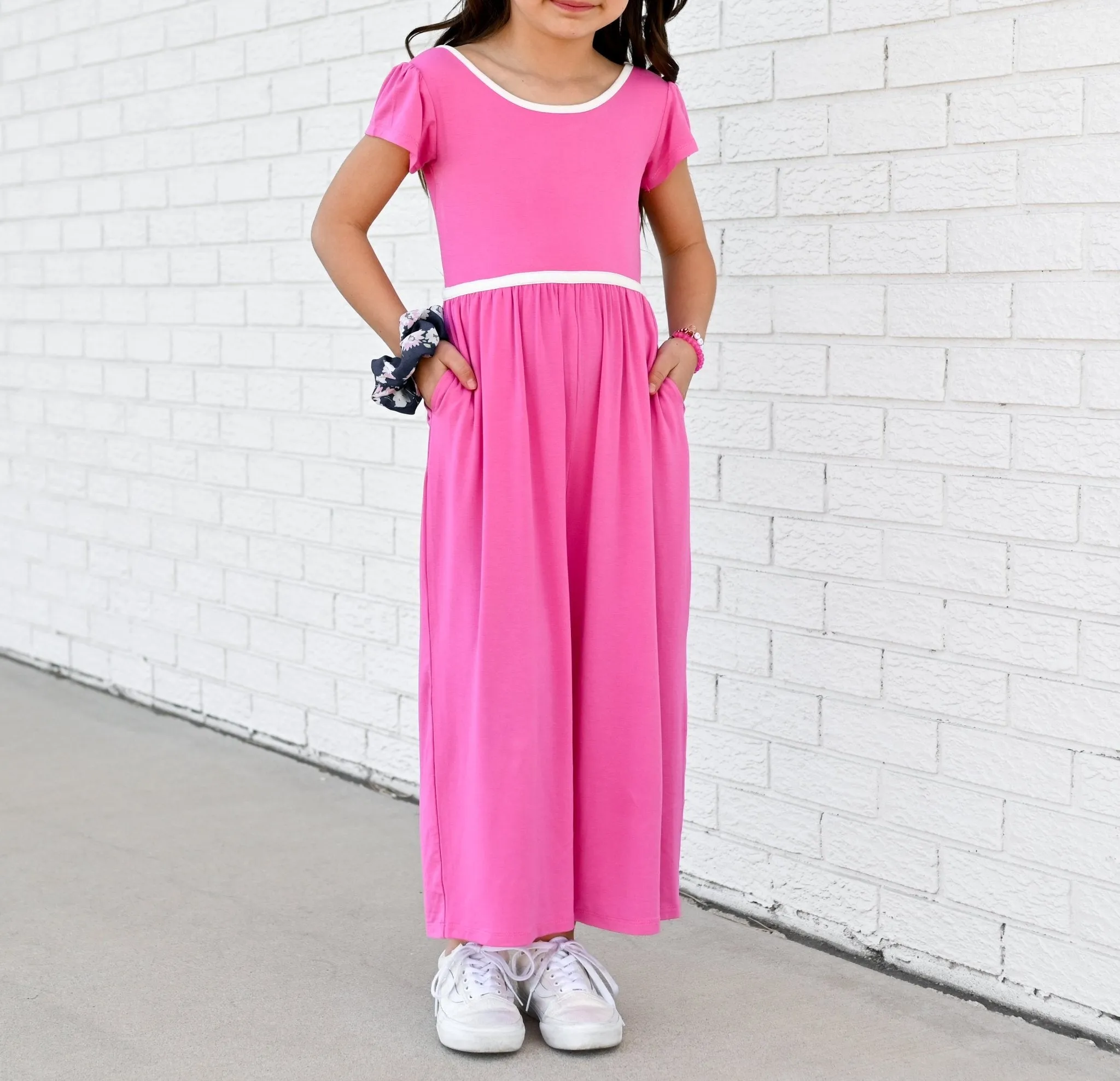 Azalea Pink Wide Leg Romper