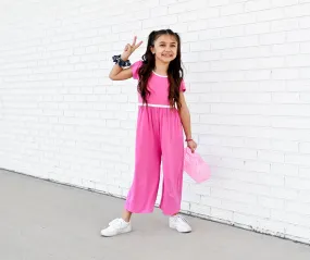 Azalea Pink Wide Leg Romper