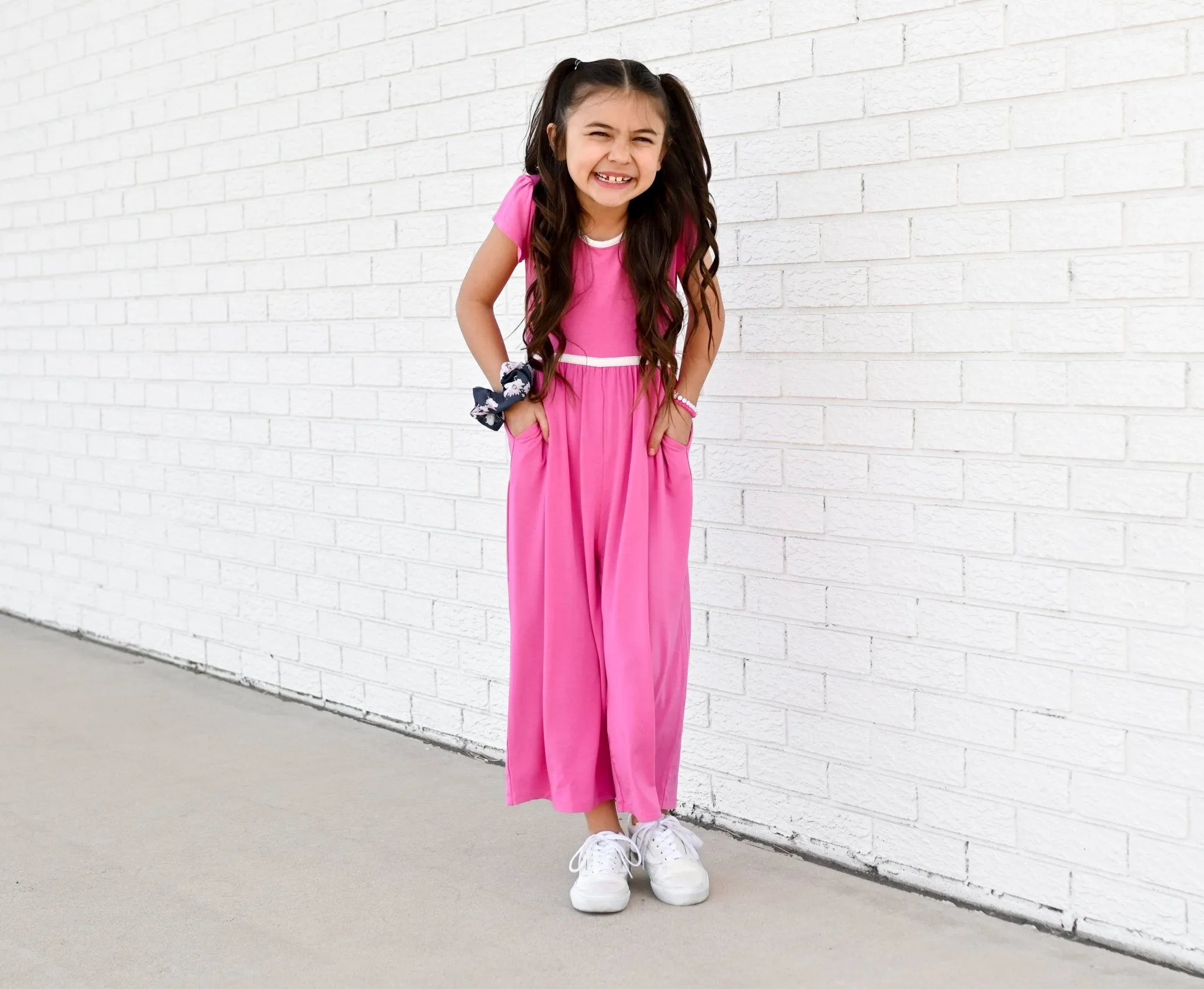 Azalea Pink Wide Leg Romper