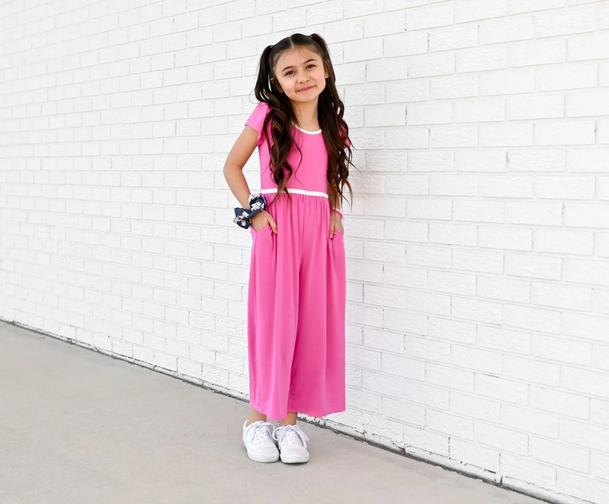 Azalea Pink Wide Leg Romper