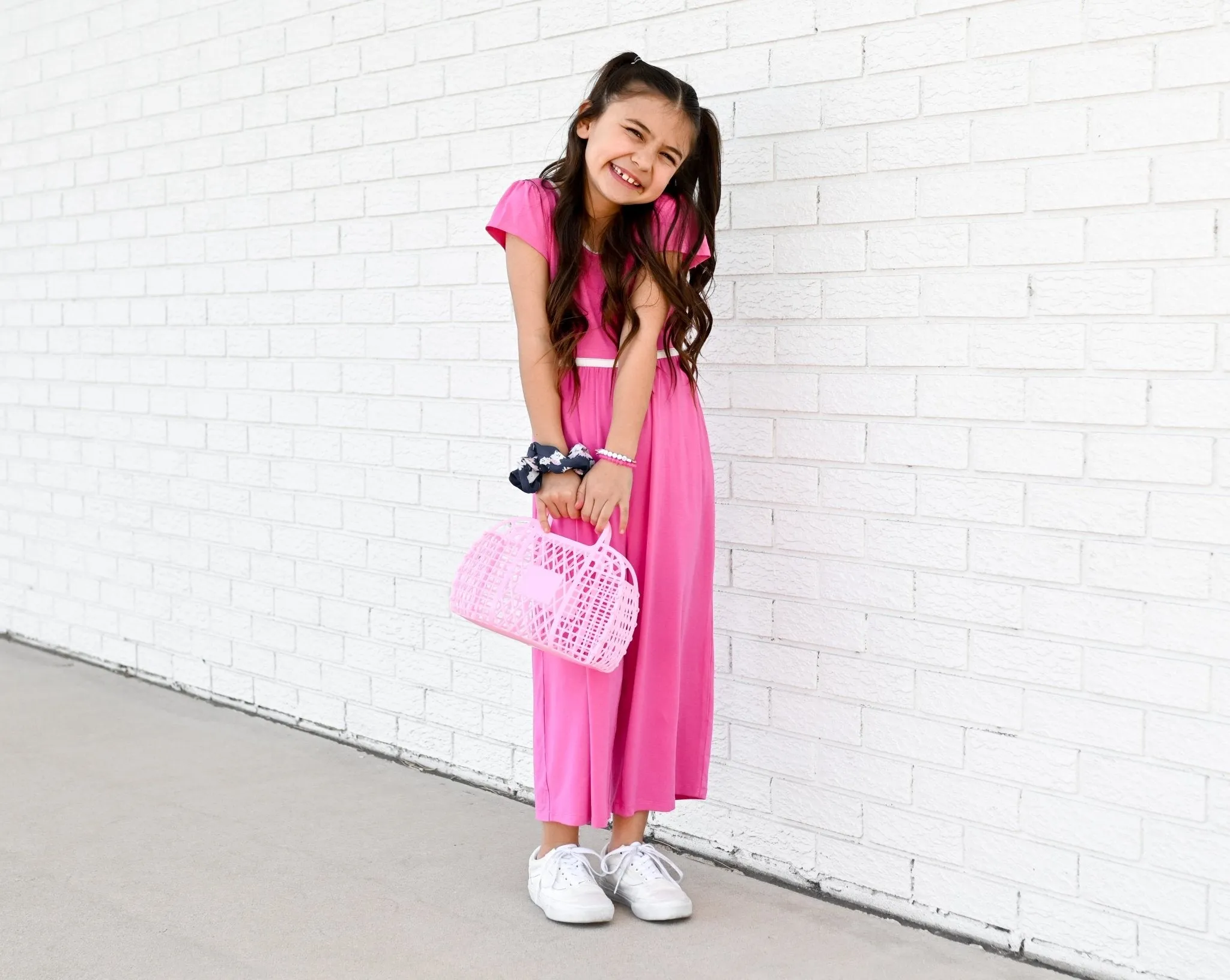 Azalea Pink Wide Leg Romper