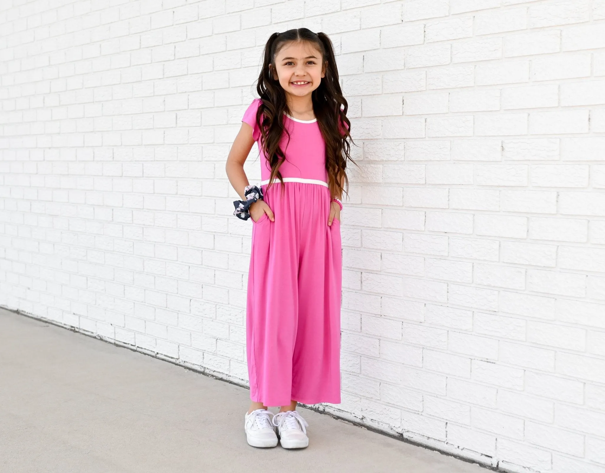 Azalea Pink Wide Leg Romper