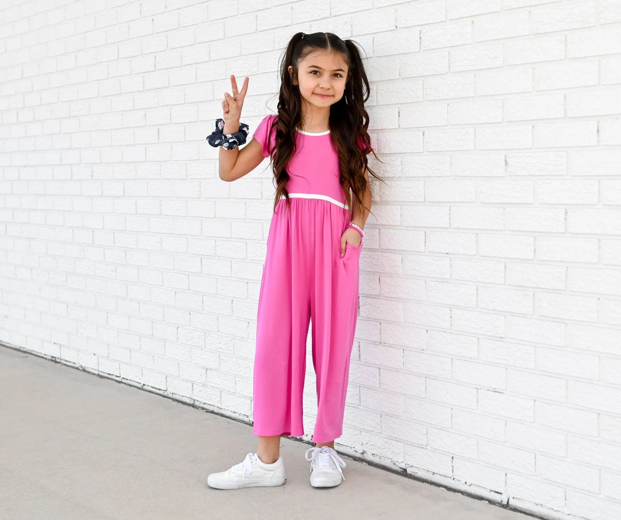 Azalea Pink Wide Leg Romper
