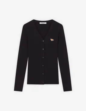 BABY FOX PATCH FINE RIBBED CARDIGAN