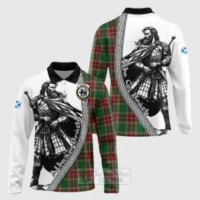 Baxter Tartan Clan Crest Long Sleeve Polo Shirt with Highlander Warrior Celtic Style