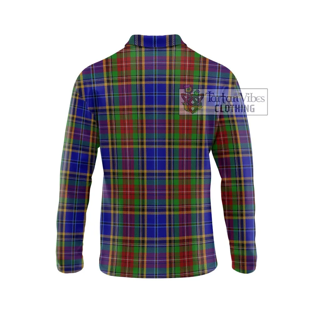 Beattie Tartan Long Sleeve Polo Shirt with Family Crest DNA In Me Style