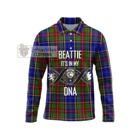 Beattie Tartan Long Sleeve Polo Shirt with Family Crest DNA In Me Style