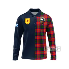Belsches Tartan Long Sleeve Polo Shirt Alba with Scottish Lion Royal Arm Half Style