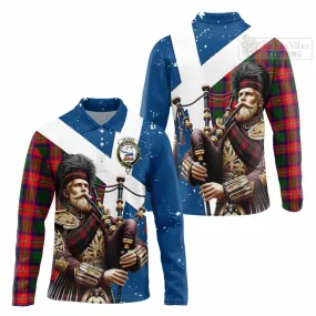 Belshes (Belsches) Tartan Long Sleeve Polo Shirt with Family Crest Scottish Bagpiper Vibes