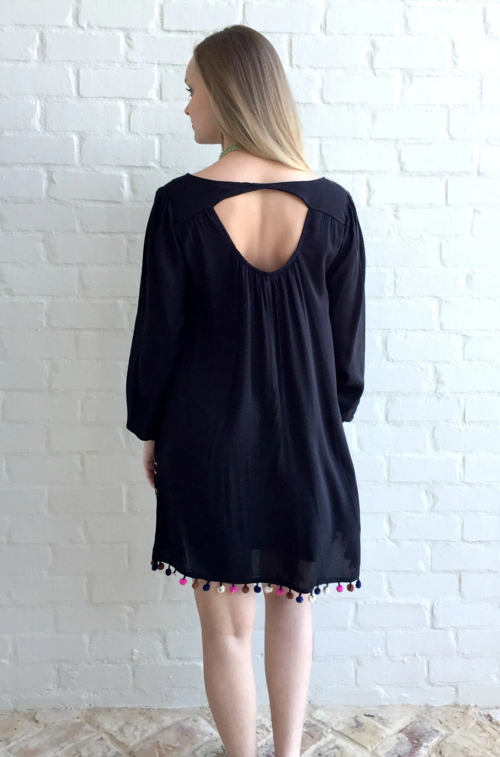 Black Embroirdered Tunic Dress