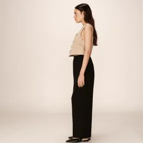 Black Wide Leg Trousers - ONE SIZE