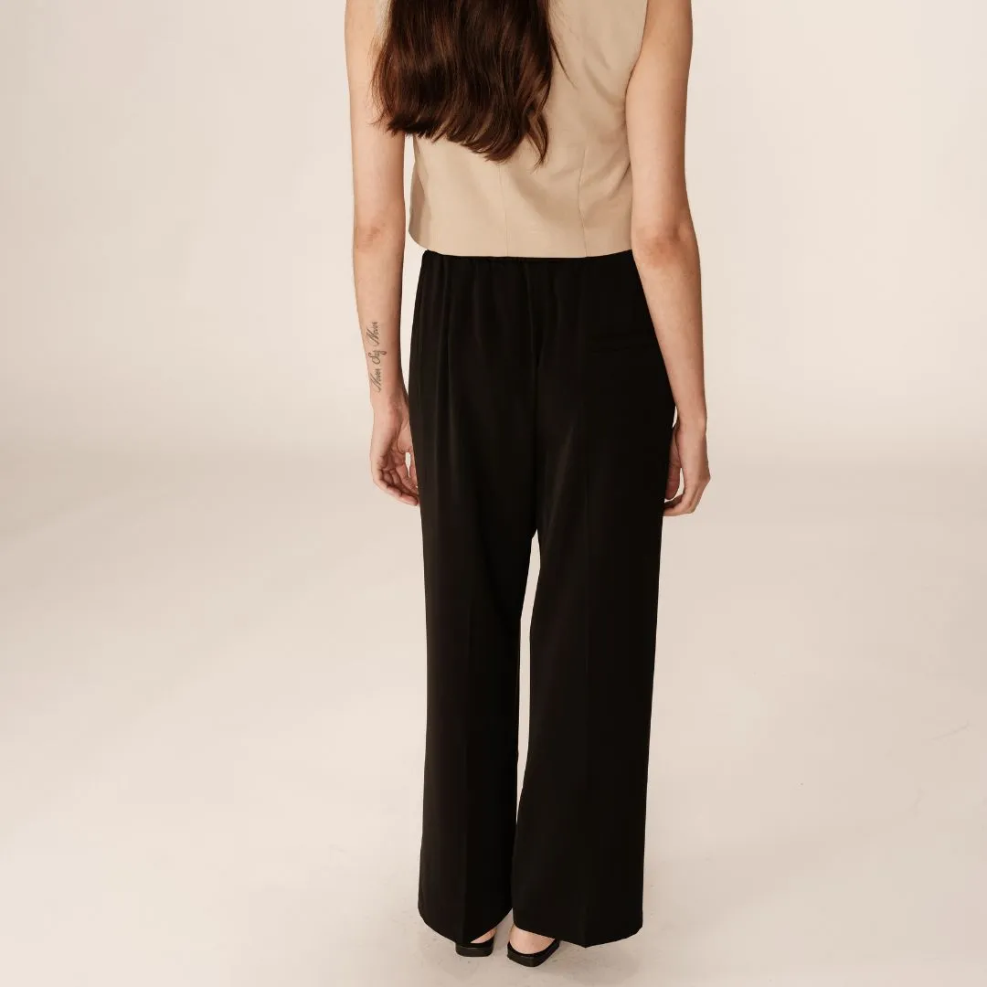 Black Wide Leg Trousers - ONE SIZE