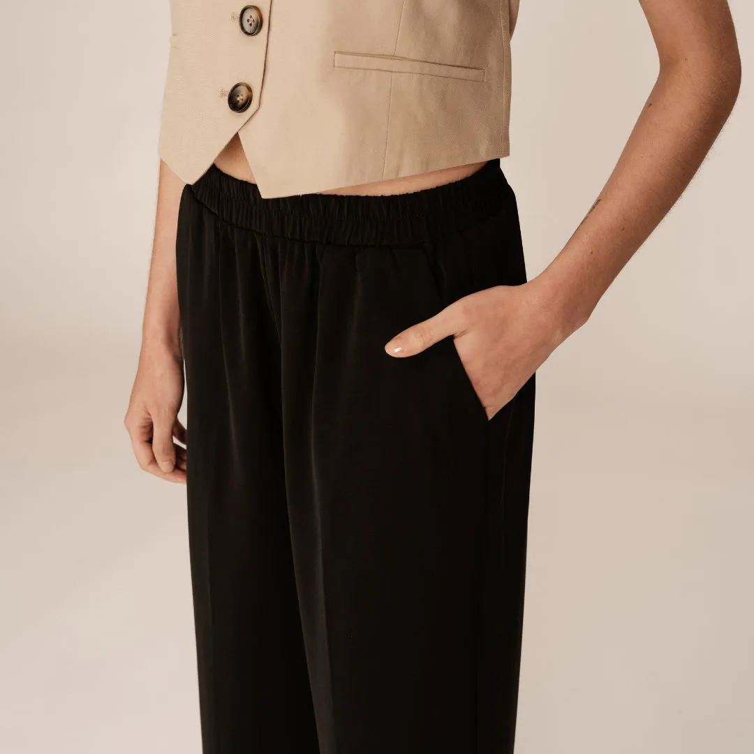 Black Wide Leg Trousers - ONE SIZE
