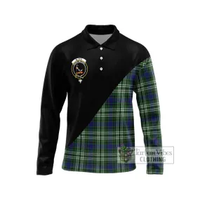 Blyth Tartan Long Sleeve Polo Shirt with Family Crest and Military Logo Style