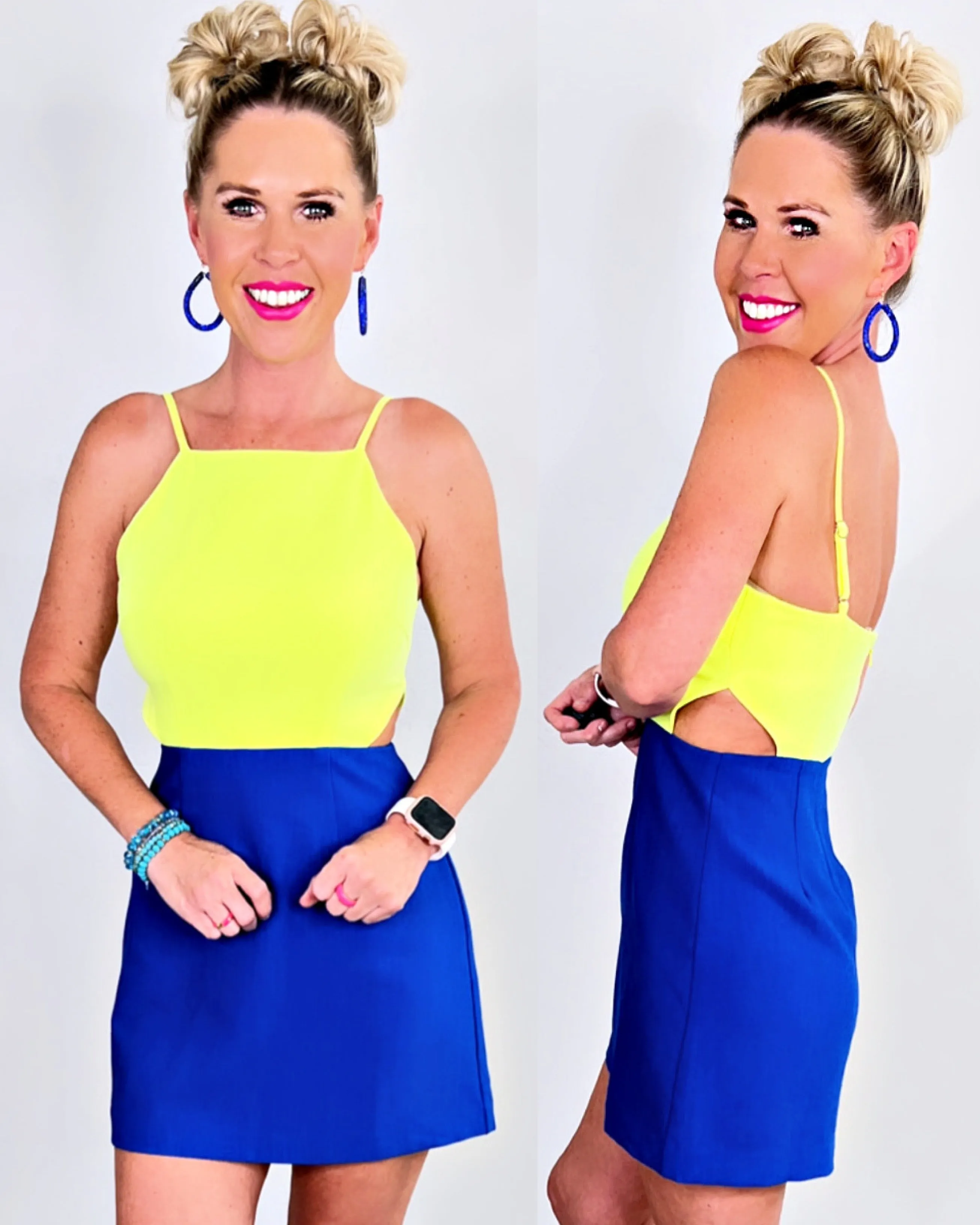 Bright Ideas Open Side Dress - Blue