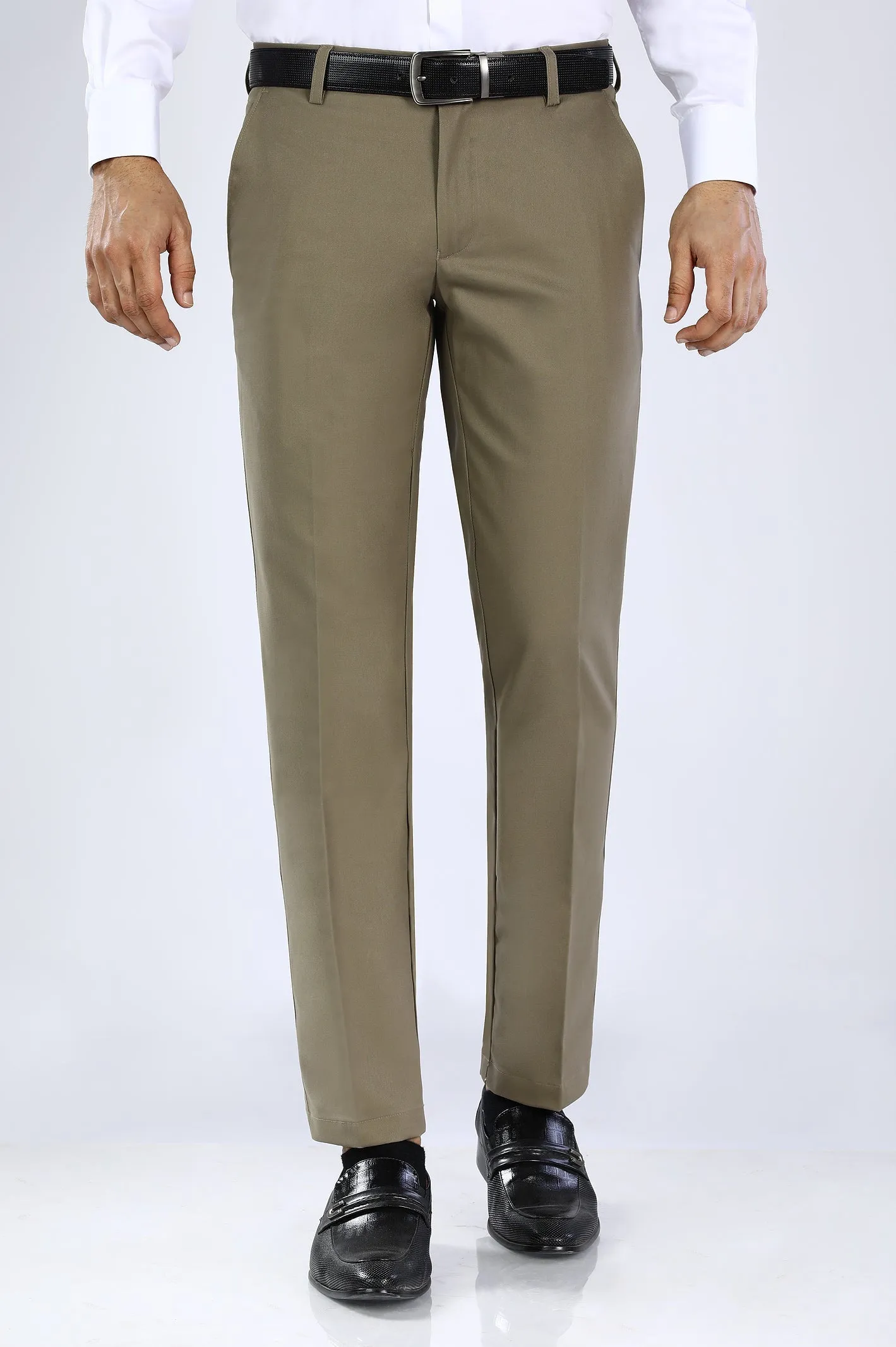 Brown Cotton Smart Fit Trouser