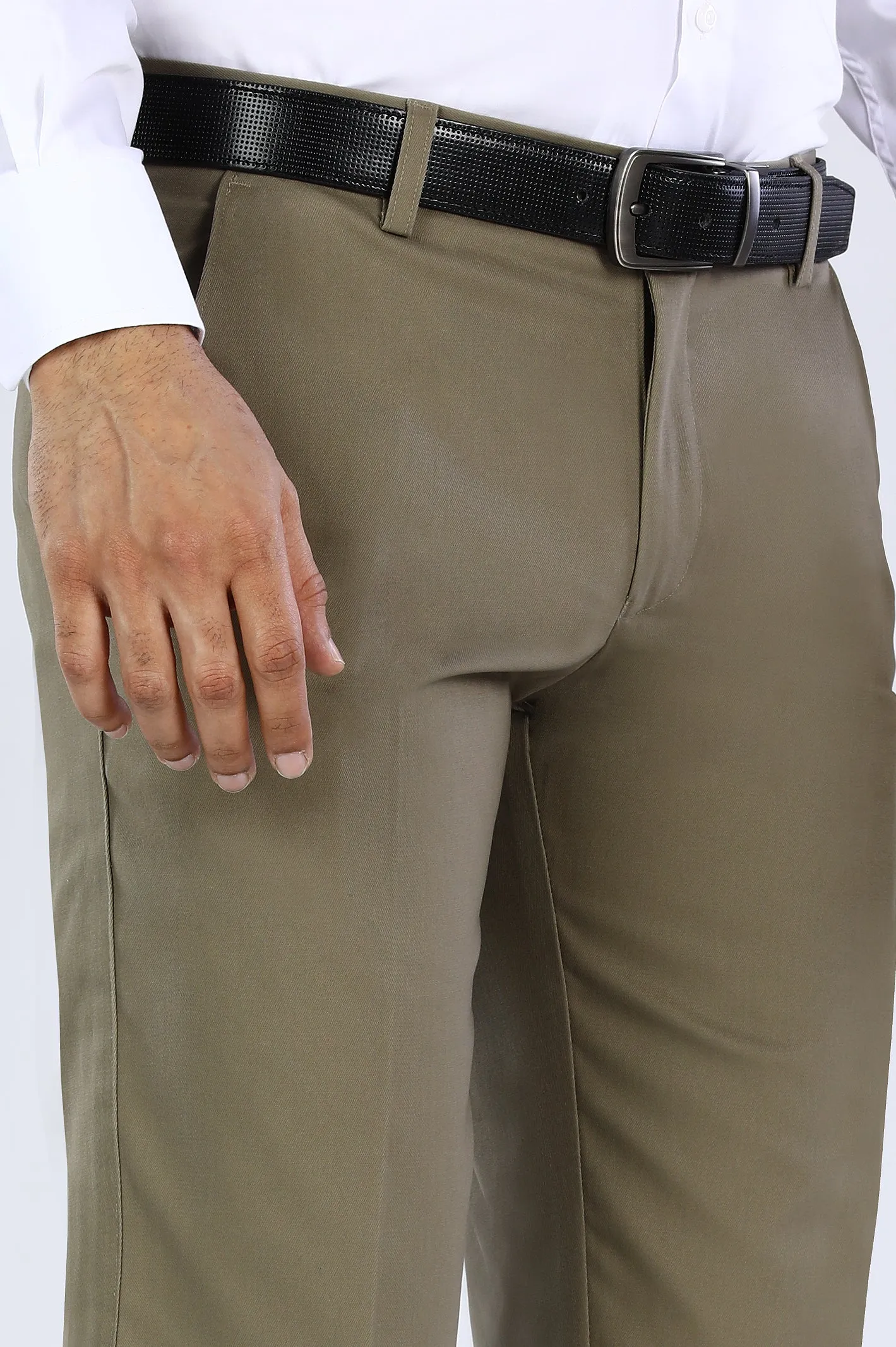 Brown Cotton Smart Fit Trouser