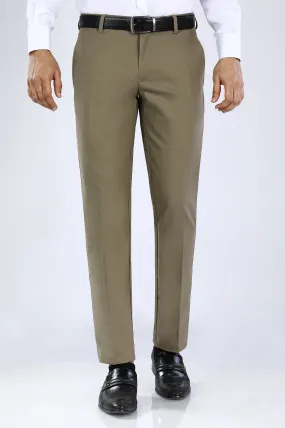 Brown Cotton Smart Fit Trouser