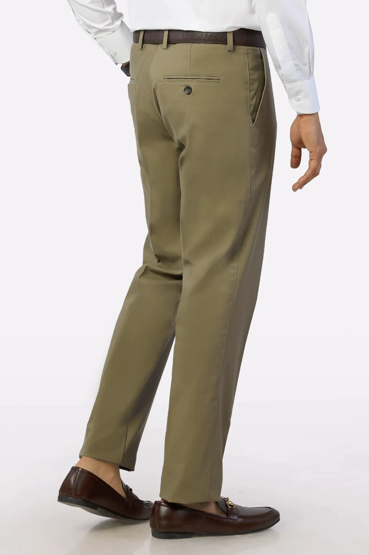Brown Regular Fit Cotton Trouser