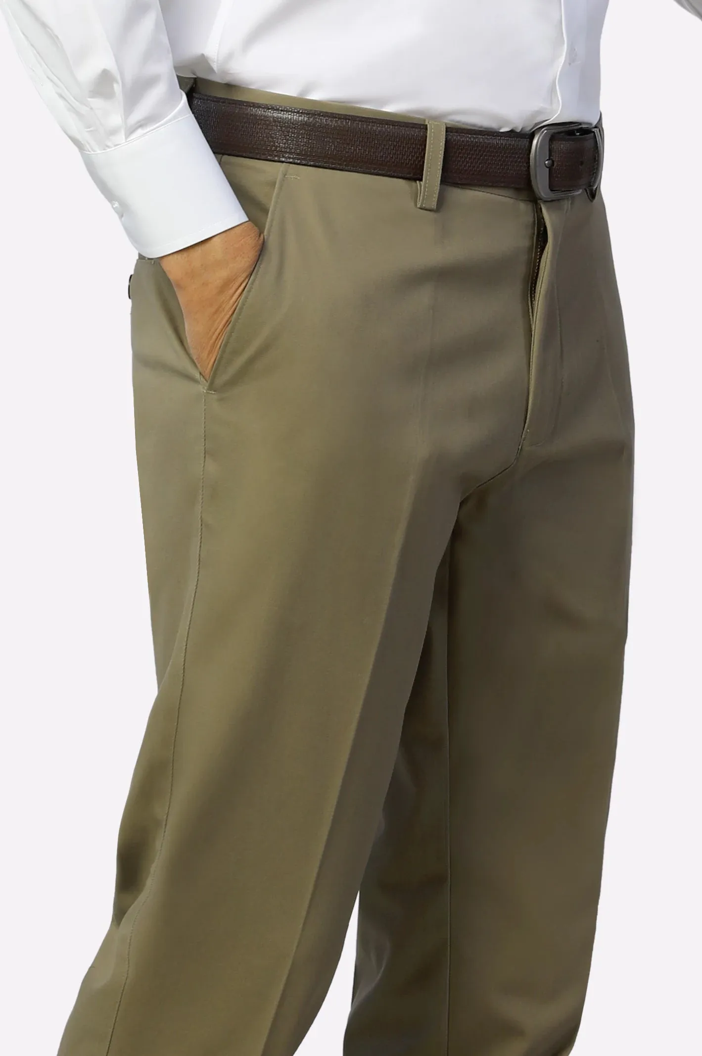 Brown Regular Fit Cotton Trouser