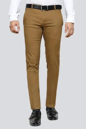 Camel Cotton Smart Fit Trouser
