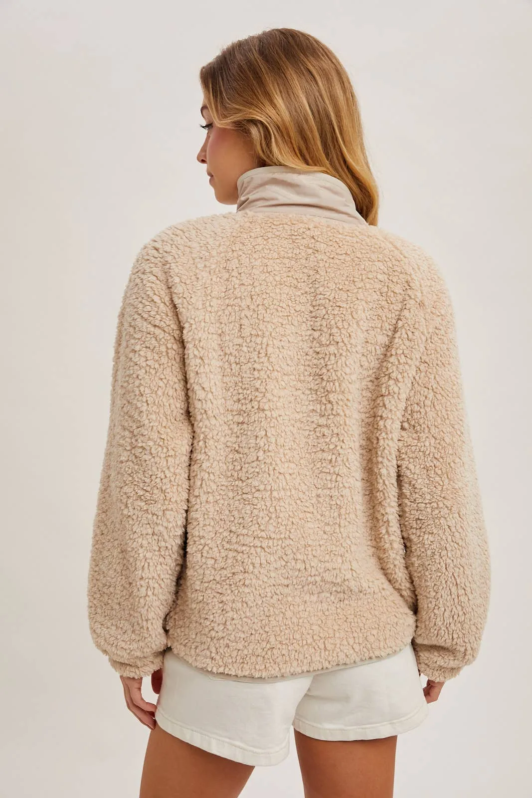 Camila - Button Down Fleece Sherpa Jacket