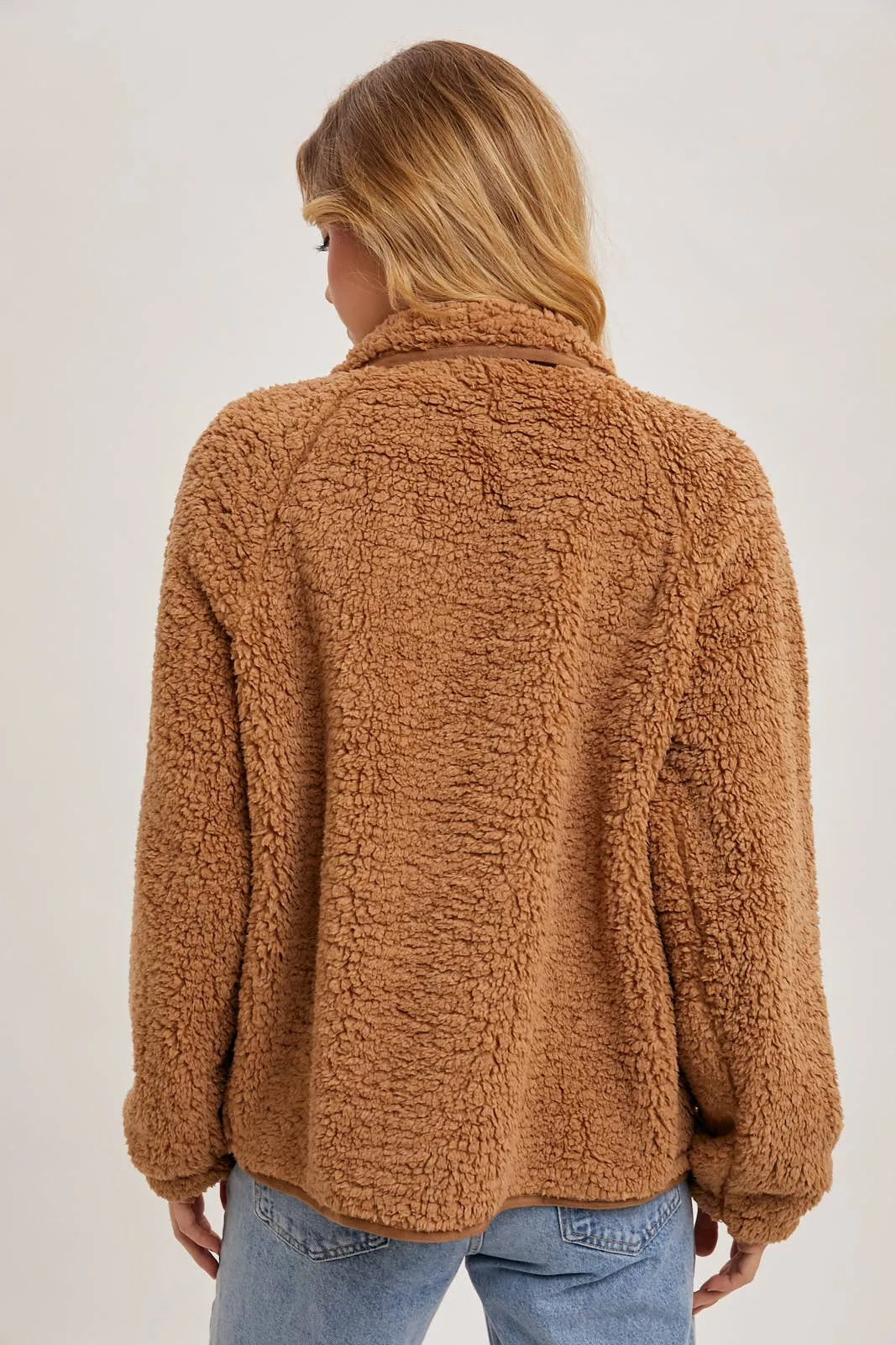 Camila - Button Down Fleece Sherpa Jacket