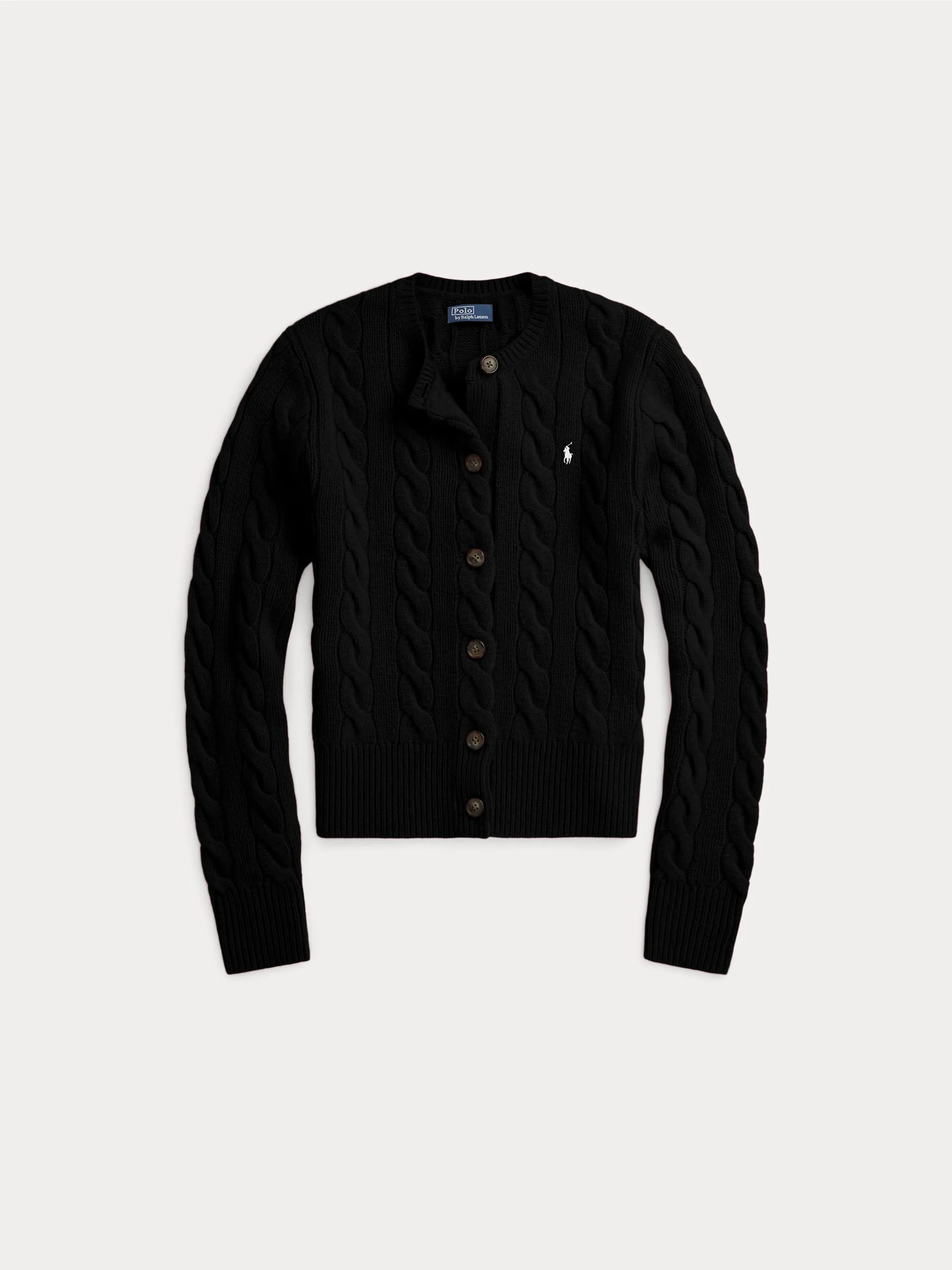 Cardigan a Trecce in Misto Cashmere Nero